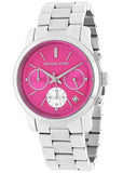 Michael Kors Runway Chronograph Pink Dial Silver Steel Strap Watch for Women - MK6160 Authentic Buy Shop Now