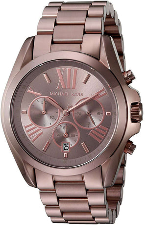 Michael Kors Bradshaw Chronograph Brown Dial Brown Steel Strap Watch For Women - MK6247 Authentic Buy Shop Now