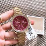 Michael Kors Wren Purple Dial Gold Steel Strap Watch for Women - MK6290 Authentic Buy Shop Now