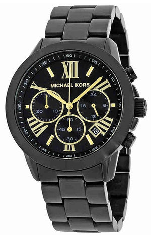 Michael Kors Brecken Chronograph Black Dial Black Steel Strap Watch for Women - MK6302 Authentic Buy Shop Now