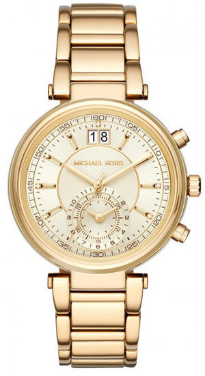 Michael Kors Sawyer White Dial Gold Steel Strap Watch for Women - MK6362 Authentic Buy Shop Now