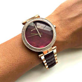Michael Kors Parker Maroon Dial Two Tone Steel Strap Watch for Women - MK6412 Authentic Buy Shop Now