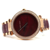 Michael Kors Parker Maroon Dial Two Tone Steel Strap Watch for Women - MK6412 Authentic Buy Shop Now