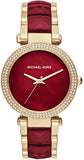 Michael Kors Parker Mother of Pearl Red Dial Two Tone Steel Strap Watch for Women - MK6427 Authentic Buy Shop Now