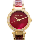 Michael Kors Parker Mother of Pearl Red Dial Two Tone Steel Strap Watch for Women - MK6427 Authentic Buy Shop Now