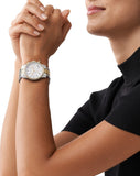 Michael Kors Ritz White Dial Two Tone Steel Strap Watch for Women - MK6474 Authentic Buy Shop Now