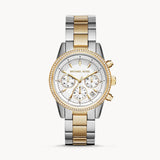 Michael Kors Ritz White Dial Two Tone Steel Strap Watch for Women - MK6474 Authentic Buy Shop Now