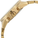 Michael Kors Ritz Chronograph Gold Dial Gold Steel Strap Watch For Women - MK6597 Authentic Buy Shop Now