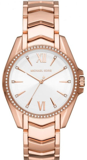 Michael Kors Whitney Quartz White Dial Rose Gold Steel Strap Watch For Women - MK6694 Authentic Buy Shop Now
