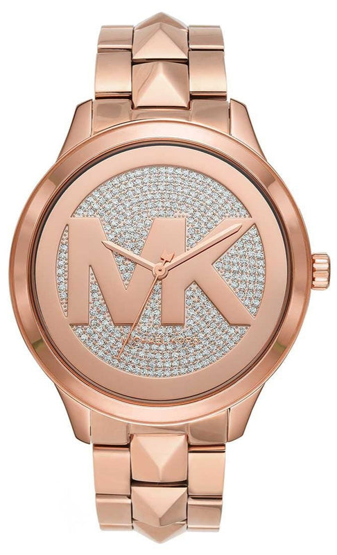 Michael Kors Runway Mercer Quartz Rose Gold Dial Rose Gold Steel Strap Watch For Women - MK6736 Authentic Buy Shop Now