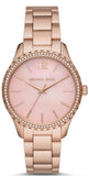 Michael Kors Layton Three Hand Pink Dial Rose Gold Steel Strap Watch For Women - MK6848 Authentic Buy Shop Now