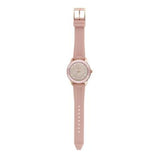 Michael Kors Runway Three Hand Crystal Pave Dial Pink Rubber Strap Watch For Women - MK6854 Authentic Buy Shop Now