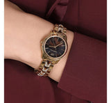 Michael Kors Runway Mercer Analog Brown Dial Gold Steel Strap Watch For Women - MK6855 Authentic Buy Shop Now