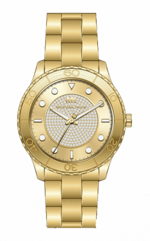 Michael Kors Runway Three-Hand Gold Dial Gold Steel Strap Watch For Women - MK6911 Authentic Buy Shop Now