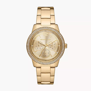 Michael Kors Tibby Chronograph Gold Dial Gold Steel Strap Watch For Women - MK6927 Authentic Buy Shop Now