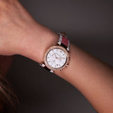 Michael Kors Parker Chronograph White Dial Two Tone Leather Strap Watch For Women - MK6951 Authentic Buy Shop Now