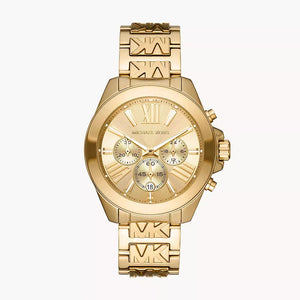 Michael Kors Wren Chronograph Gold Dial Gold Steel Strap Watch for Women - MK6952 Authentic Buy Shop Now