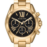 Michael Kors Bradshaw Chronograph Black Dial Gold Steel Strap Watch For Women - MK6959 Authentic Buy Shop Now