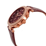 Michael Kors Parker Chronograph Red Dial Red Leather Strap Watch For Women - MK6986 Authentic Buy Shop Now