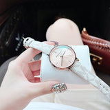 Michael Kors Jayne Three Hand Rose Gold Dial White Leather Strap Watch For Women - MK7128 Authentic Buy Shop Now