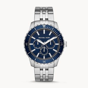 Michael Kors Cunningham Multifunction Blue Dial Silver Steel Strap Watch For Men - MK7153 Authentic Buy Shop Now