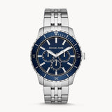 Michael Kors Cunningham Multifunction Blue Dial Silver Steel Strap Watch For Men - MK7153 Authentic Buy Shop Now