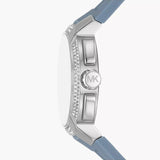 Michael Kors Sidney Multifunction Crystals Silver Dial Blue Rubber Strap Watch for Women - MK7220 Authentic Buy Shop Now