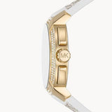 Michael Kors Jessa Multifunction Gold Dial White Leather Strap Watch For Women - MK7204 Authentic Buy Shop Now