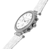 Michael Kors Parker Chronograph White Dial White Leather Strap Watch For Women - MK7226 Authentic Buy Shop Now