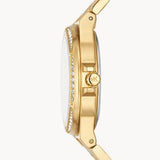 Michael Kors Lennox Three Hand Gold Dial Gold Steel Strap Watch For Women - MK7229 Authentic Buy Shop Now