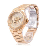 Michael Kors Lennox Three Hand Gold Dial Gold Steel Strap Watch For Women - MK7229 Authentic Buy Shop Now