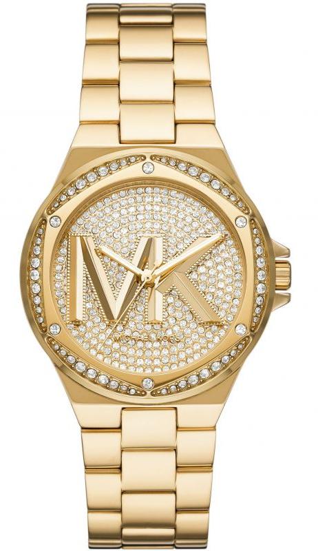 Michael Kors Lennox Three Hand Gold Dial Gold Steel Strap Watch For Women - MK7229 Authentic Buy Shop Now