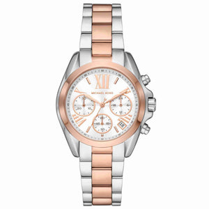 Michael Kors Bradshaw Chronograph White Dial Two Tone Steel Strap Watch For Women - MK7258 Authentic Buy Shop Now