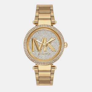 Michael Kors Parker Analog Crystals Gold Dial Gold Steel Strap Watch For Women - MK7283 Authentic Buy Shop Now