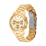 Michael Kors Runway Chronograph Gold Dial Gold Steel Strap Watch For Women - MK7326 Authentic Buy Shop Now