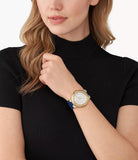 Michael Kors Lennox Three Hand White Dial Blue Silicone Strap Watch For Women - MK7333 Authentic Buy Shop Now