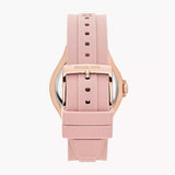 Michael Kors Lennox Three-Hand Analog White Dial Pink Silicone Strap Watch For Women - MK7334 Authentic Buy Shop Now