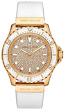 Michael Kors Everest Analog Gold Dial White Silicone Strap Watch For Women - MK7357 Authentic Buy Shop Now