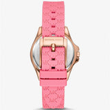 Michael Kors Mini Pilot Quartz Rose Gold Dial Pink Silicone Strap Watch For Women - MK7375 Authentic Buy Shop Now