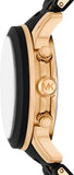 Michael Kors Runway Chronograph Black Dial Black Silicone Strap Watch For Women - MK7385 Authentic Buy Shop Now