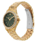 Michael Kors Lennox Quartz Green Dial Gold Steel Strap Watch For Women - MK7395 Authentic Buy Shop Now