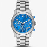 Michael Kors Runway Stop Hunger Blue Dial Silver Steel Strap Watch for Women - MK7427 Authentic Buy Shop Now