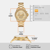 Michael Kors Wren Chronograph Gold Dial Gold Steel Strap Watch for Women - MK7428 Authentic Buy Shop Now