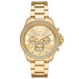 Michael Kors Wren Chronograph Gold Dial Gold Steel Strap Watch for Women - MK7428 Authentic Buy Shop Now