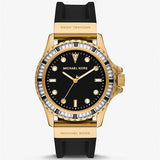 Michael Kors Everest Three-Hand Crystals Black Dial Black Rubber Strap Watch for Women - MK7440 Authentic Buy Shop Now