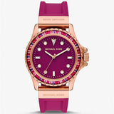 Michael Kors Everest Pave Crystals Pink Dial Pink Rubber Strap Watch for Women - MK7441 Authentic Buy Shop Now