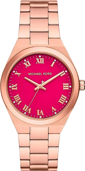 Michael Kors Lennox Analog Pink Dial Rose Gold Steel Strap Watch for Women - MK7462 Authentic Buy Shop Now