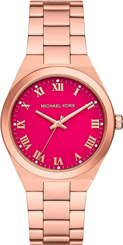 Michael Kors Lennox Analog Pink Dial Rose Gold Steel Strap Watch for Women - MK7462 Authentic Buy Shop Now