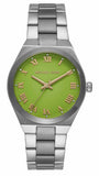 Michael Kors Lennox Three-Hand Green Dial Silver Steel Strap Watch for Women - MK7463 Authentic Buy Shop Now