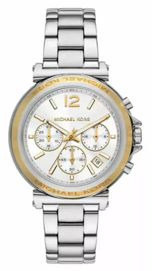 Michael Kors Maren Chronograph Silver Dial Silver Steel Strap Watch for Women - MK7495 Authentic Buy Shop Now